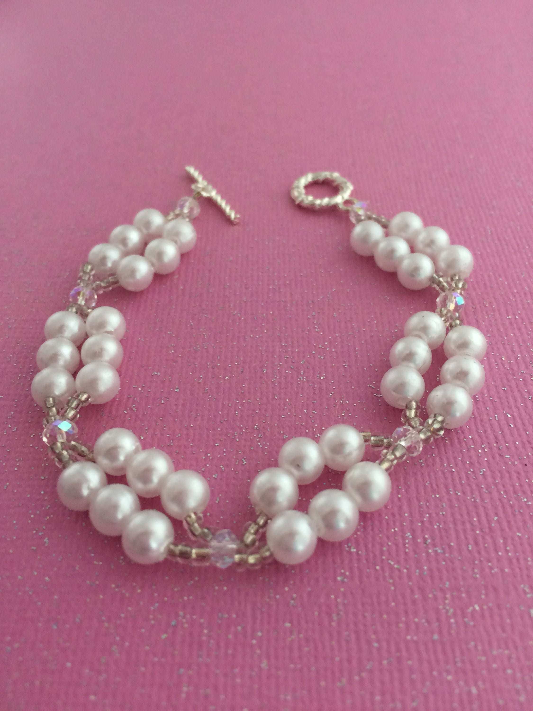 Bridal Faux Pearl Bracelet Bridal Beaded Bracelet Bridesmaid Etsy