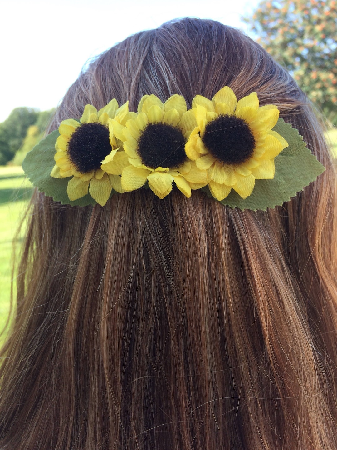Sunflower Barrette Sunflower Wedding Sunflower Hair Clip Etsy