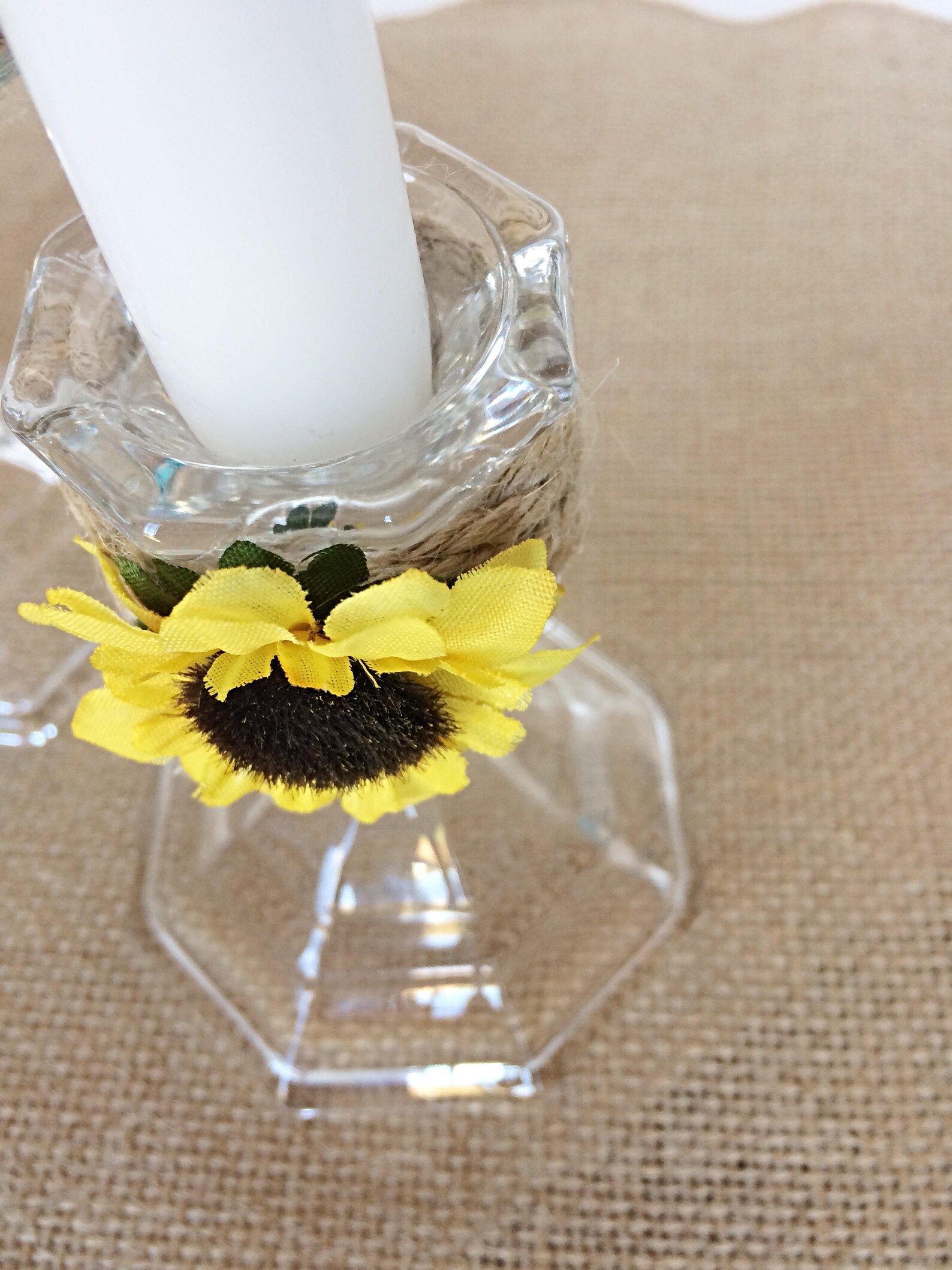 Sunflower Unity Candle Holder Set Sunflower Wedding Decor Etsy