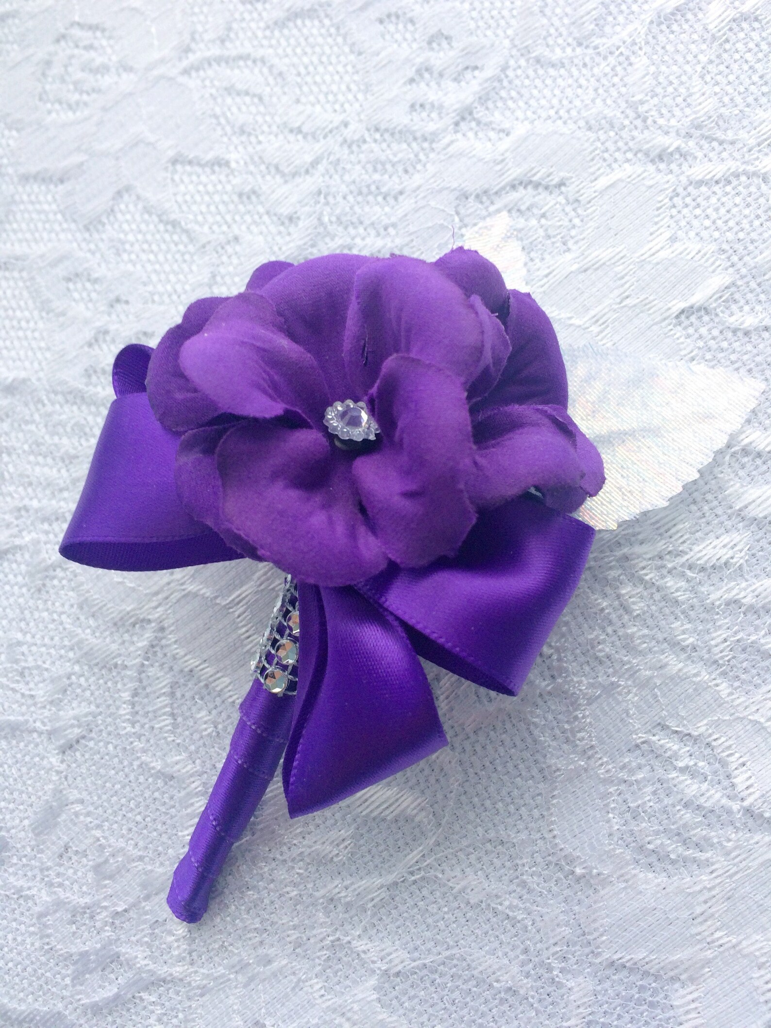 Purple Corsage Plum Corsage Violet Silver Lavender Corsage Etsy