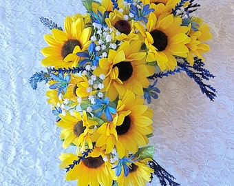 Sunflower Wedding Decor, Arbor Decor, Archway Flowers, Rustic Decor, Boho Decor, Country Wedding, Corner Swag, Outdoor Wedding, Arrangements