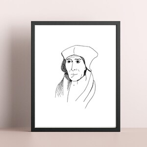 Saint John Fisher Pen and Ink Art Print/Catholic Art/Confirmation Gift/Baptism Gift/Patron of Rochester