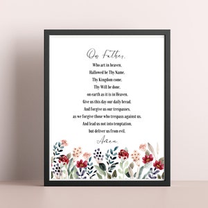 Our Father Prayer/The Lord's Prayer/Download/Digital Printable Wall Art/Catholic Gift