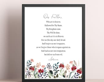 Our Father Prayer/The Lord's Prayer/Download/Digital Printable Wall Art/Catholic Gift