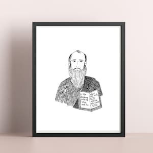 Saint John the Apostle Pen and Ink Art Print/Catholic Art/Confirmation Gift/Baptism Gift