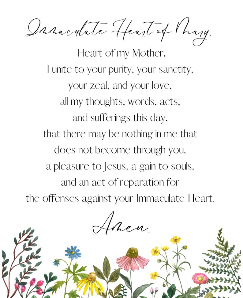 Catholic Morning Offering Prayer Download/printable Wall Art Etsy