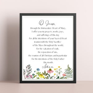 Catholic Morning Offering Prayer Download/Printable Wall Art