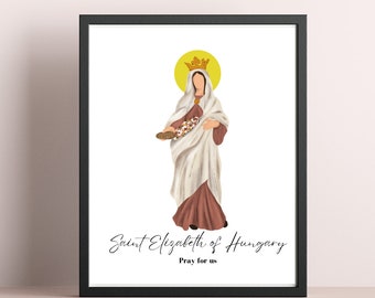 Heilige Elisabeth von Ungarn druckbare katholische Wandkunst/Konfirmation/Taufe/Sponsor Geschenk/