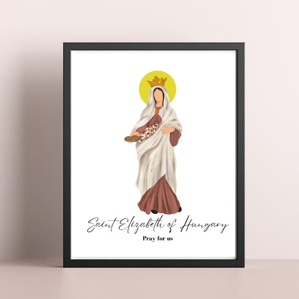 Saint Elizabeth of Hungary Printable Catholic Wall Art/Confirmation/Baptism/Sponsor Gift/