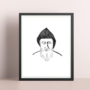 Saint Charbel Pen and Ink Art Print/Maronite Saint/Catholic Art/Confirmation Gift/Baptism Gift