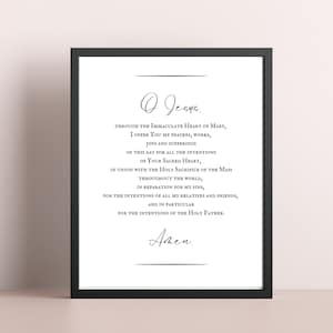 Catholic Morning Offering Prayer Download/Printable Wall Art