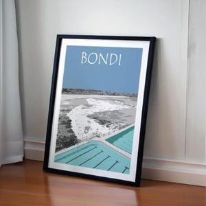 Bondi Beach Reise Druck, Bondi Beach Geschenk, Strandliebhaber Wandkunst, Küstenwandkunst
