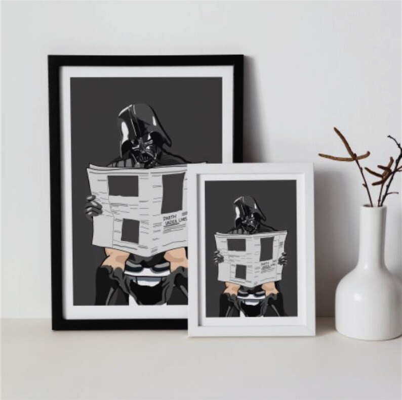 Darth Vader Print Darth on the Toilet Star Wars Art Toilet Etsy