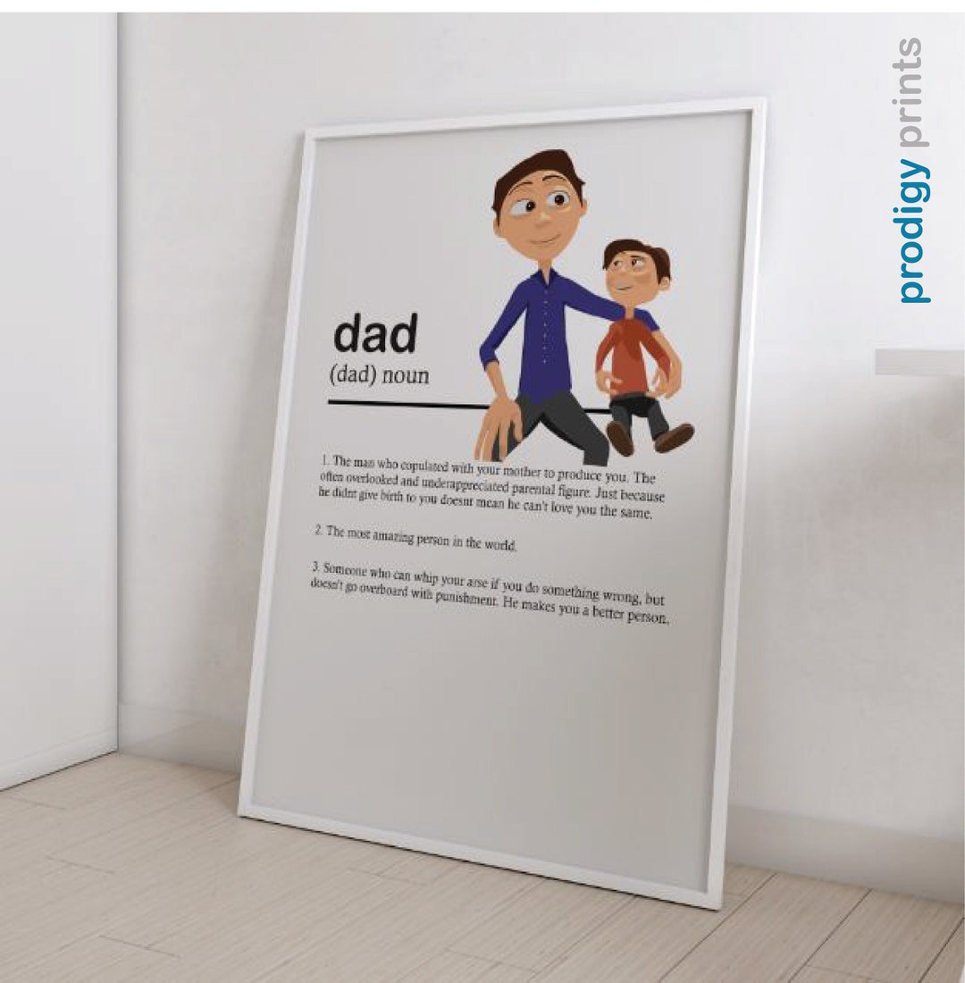 Dad Definition Print, Funny Father's Day Gift, Quirky Dictionary Art - Etsy
