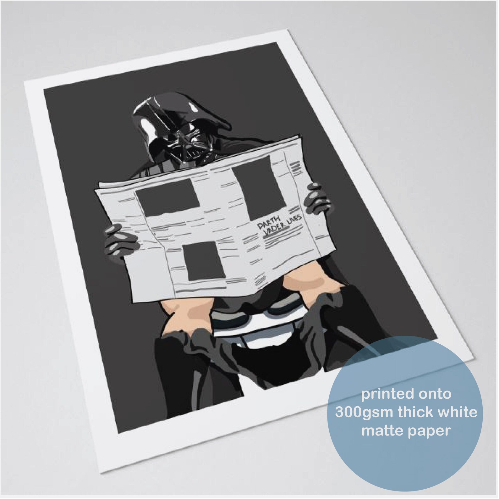 Darth Vader print Darth on the toilet Star Wars art Toilet Etsy