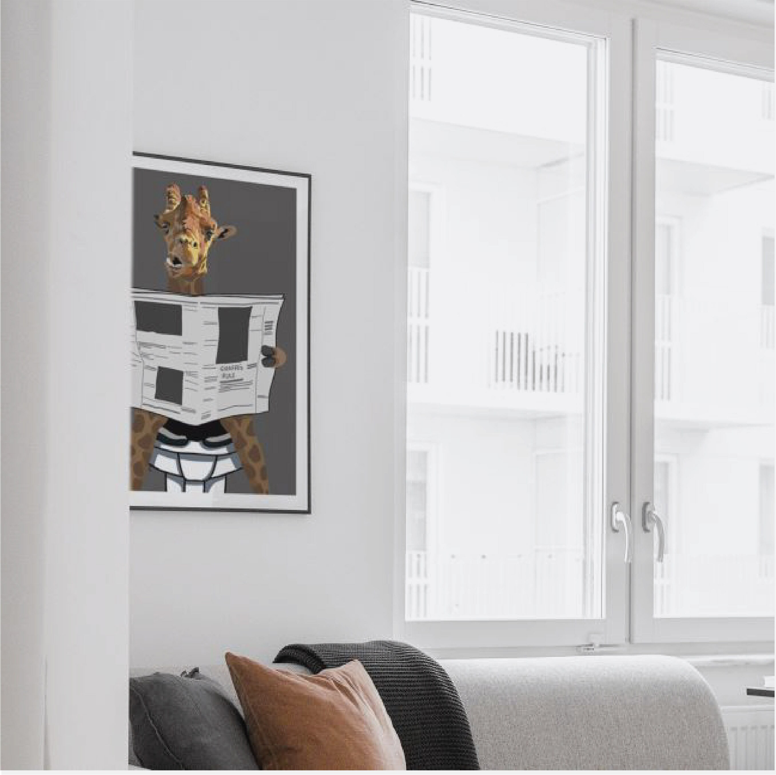 Giraffe auf Toilette Giraffendruck Lustige Badezimmerkunst | Etsy