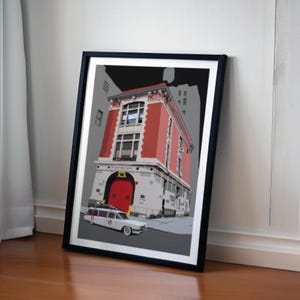 Ghostbusters Firehouse Print, Movie Fan Art, Iconic Firehouse Scene, gift for Ghostbusters fan