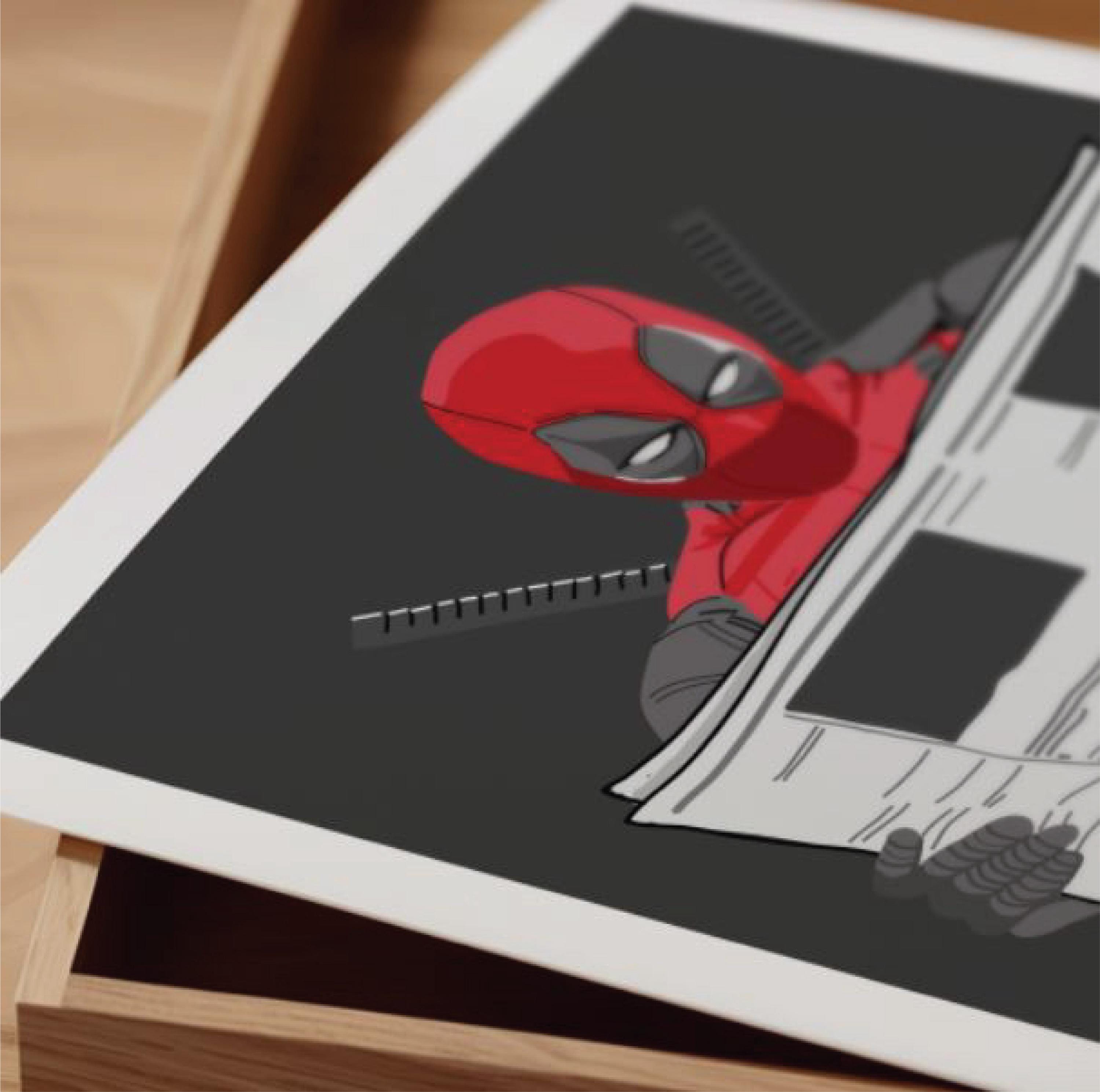 Deadpool Stool Deadpool Bathroom Art Print: Funny Superhero Toilet Humor - Etsy