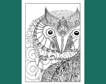 Fantasy Owl colouring page