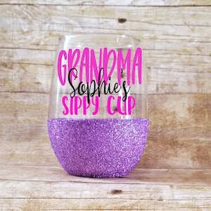 Grandma&#39;s sippy cup, Nana&#39;s sippy cup, baby shower gift, Nana glass, new grandma gift, couples gift, grandma wine glass, Nana wine glass