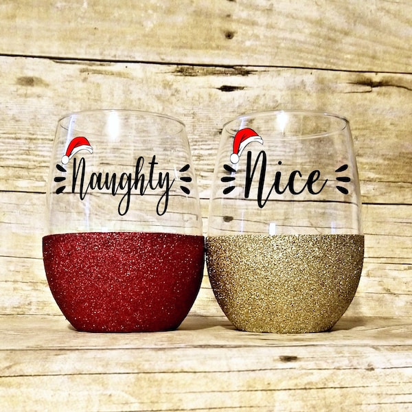 Santa Wine Glass Etsy