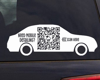 Custom QR Code Car Decal: Scan Me Business Logo Decal