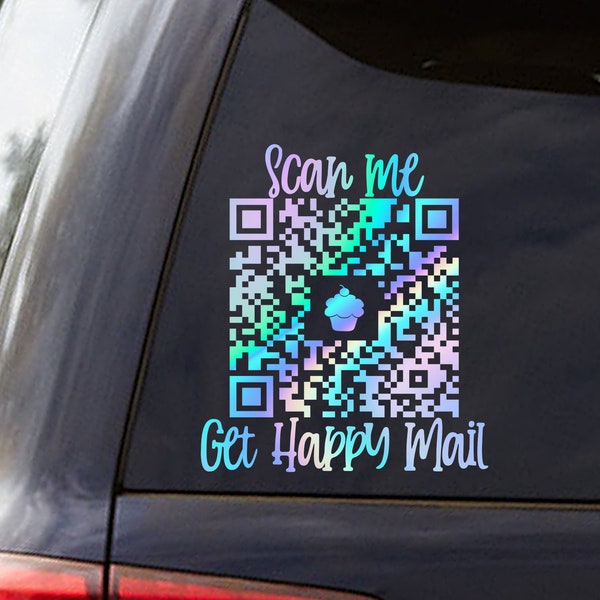 Need wax, Wax Boss, iridescent Create your own qr, Happy mail, Scan me QR, custom QR decal, website decal, business logo decal, qr sticker