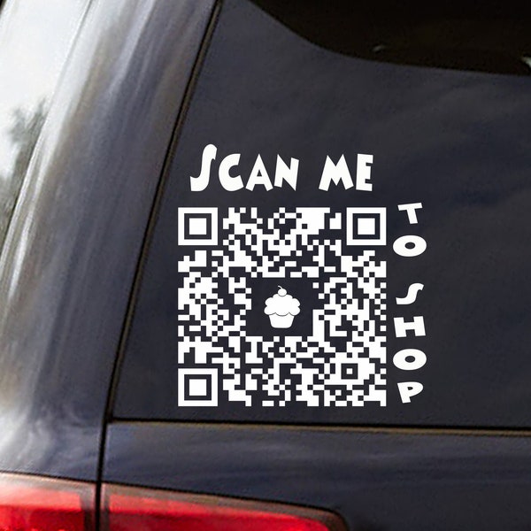 Create your own qr code decal, Scan to shop QR, custom QR decal, website decal, QR decal, business decal, business logo sticker, qr sticker