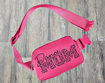 Glitter Dance Mom Belt Bag, Crossbody Shoulder Purse