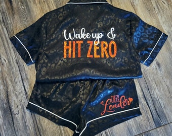 Glitter Cheerleader Pajama Set, Satin PJs