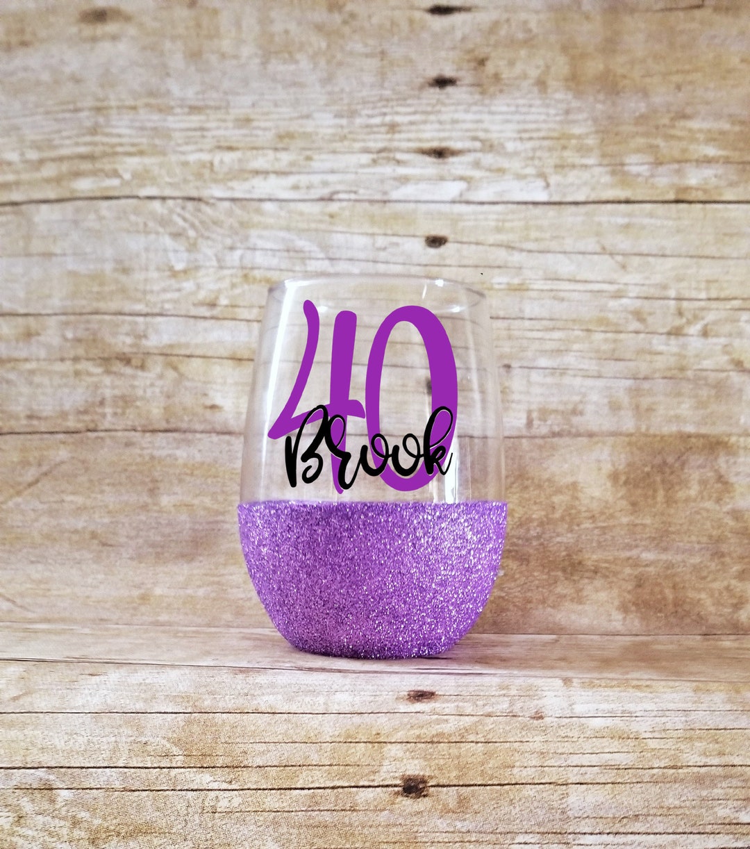 40th Birthday Wine Glass Glitter Wine Glass 40 and Fabulous Etsy