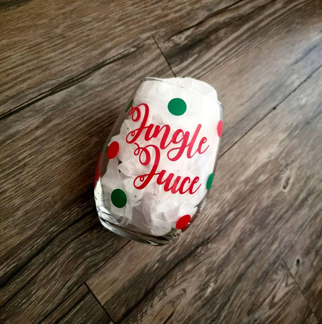 Jingle Juice Wine Glass Christmas in July Gift Holiday Wine Etsy