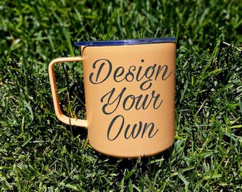 Custom Camp Mug: Personalized Stainless Steel Mug with Lid