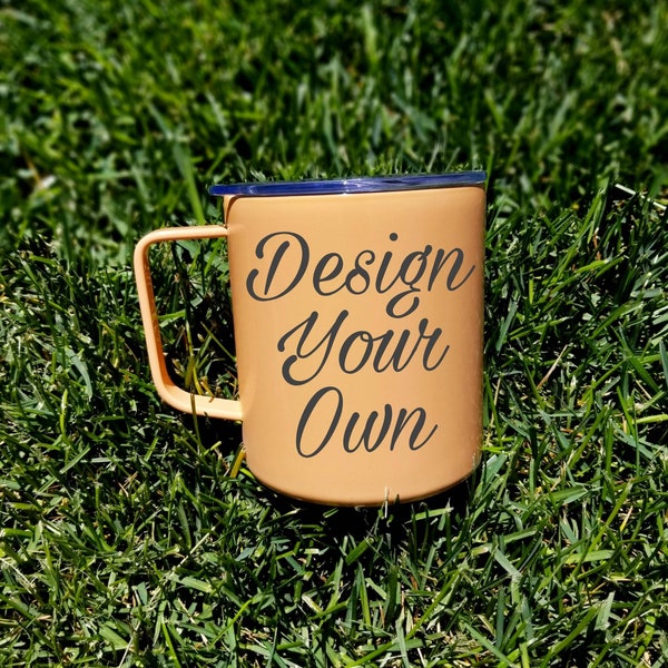 Design your own, custom camp mug, metal mug with handle, personalized mug, mugs with sayings, teacher gift, dad gift, mom mug, shimmer mug