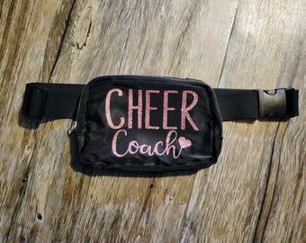 Glitter Cheer Coach Belt Bag: Adjustable Crossbody Purse