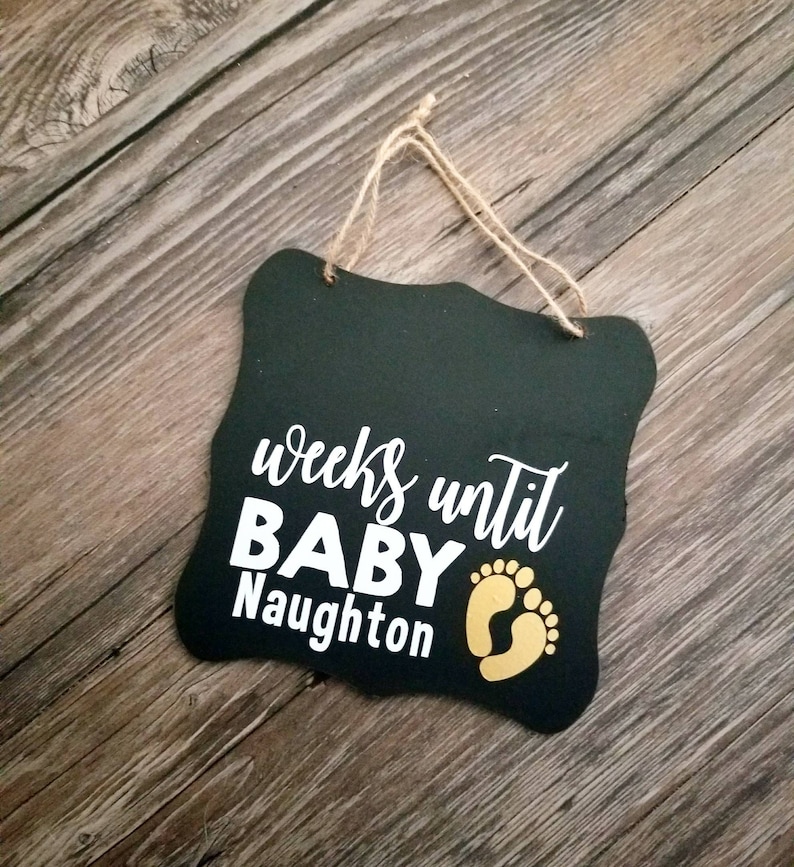Weeks Until Baby Pregnancy Countdown Maternity Photo Prop Etsy