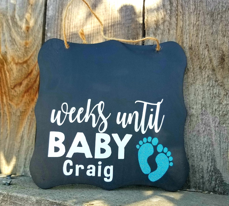 Weeks Until Baby Pregnancy Countdown Maternity Photo Prop Etsy