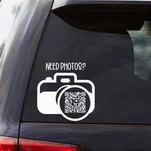 Photography QR Code Car Decal, Custom Business Window Sticker