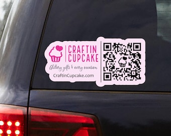 Business logo decal, digital printed, Create your own qr, Scan to shop QR, custom QR decal, website decal, business logo decal, qr sticker