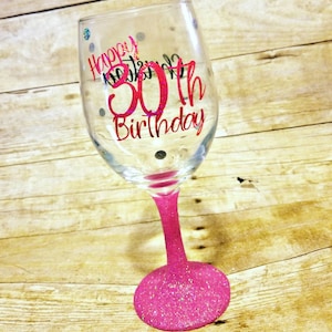 30th Birthday Glitter Wine Glass: Personalized Milestone Gift