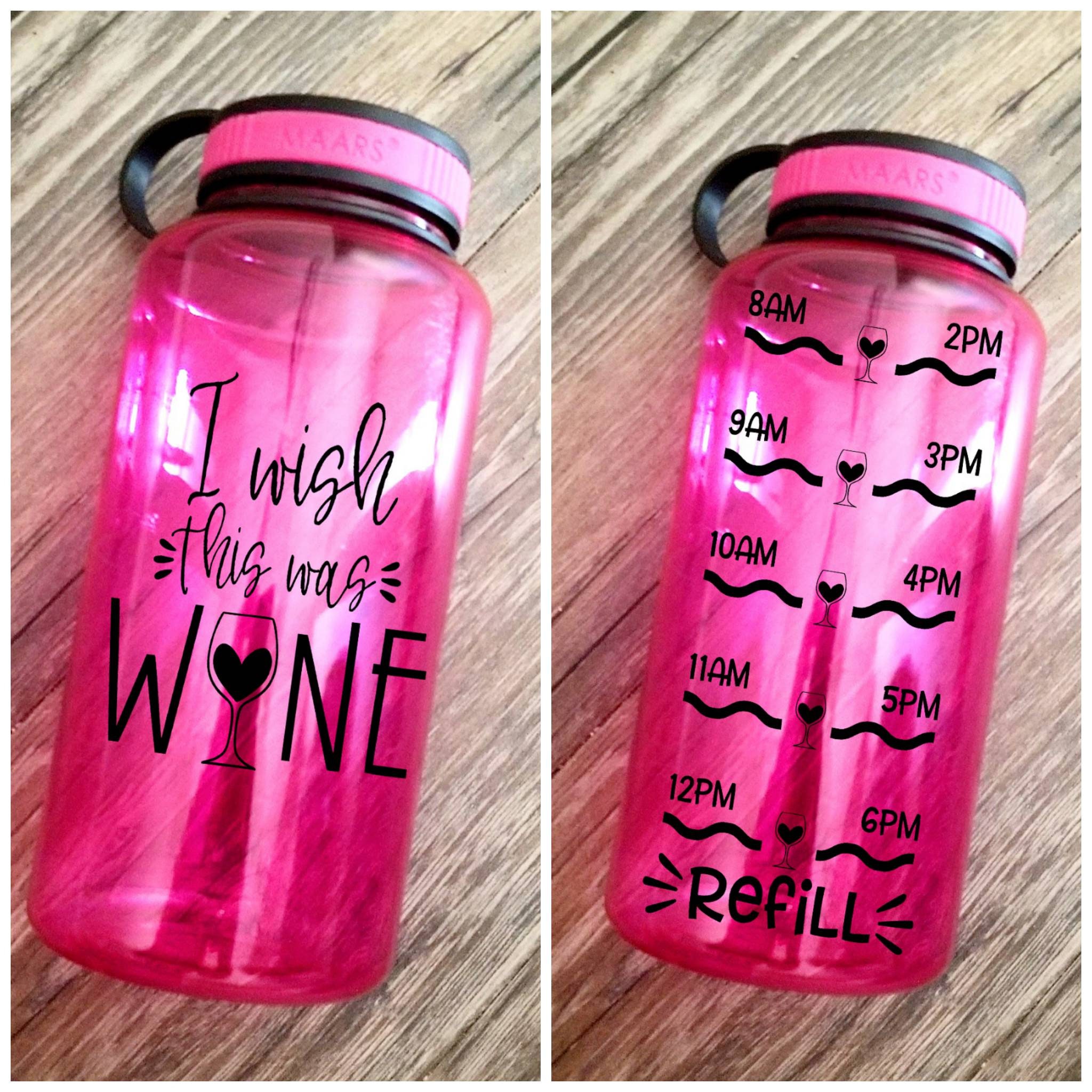 Wish this was wine gym bottle funny water bottle wine Etsy