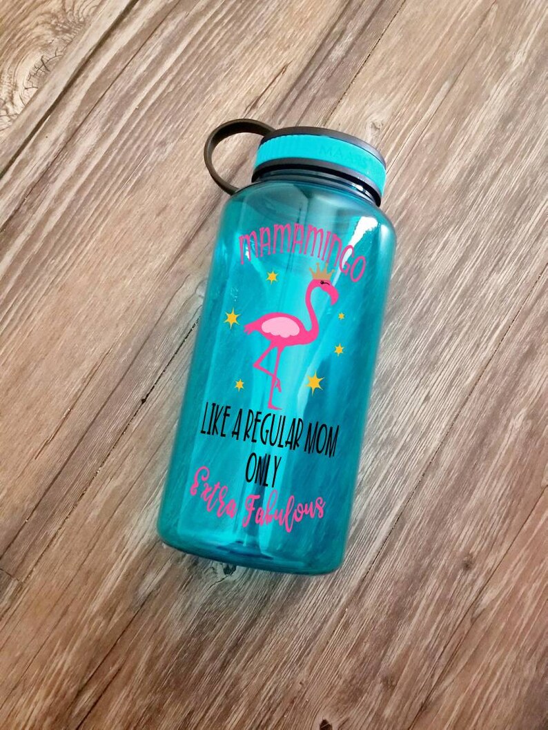 flamingo gift Flamingo bottle Mamamingo water reminder 34oz Wide mouth gym bottle, flamingo water bottle Mom water for flock sake