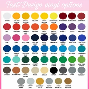 Pode incluir: Um gr&aacute;fico de 60 cores de vinil diferentes, incluindo branco, preto, vermelho, azul, verde, amarelo, laranja, roxo, marrom, cinza e cores met&aacute;licas. As cores s&atilde;o organizadas em linhas e colunas, com o nome de cada cor impresso abaixo de cada c&iacute;rculo.