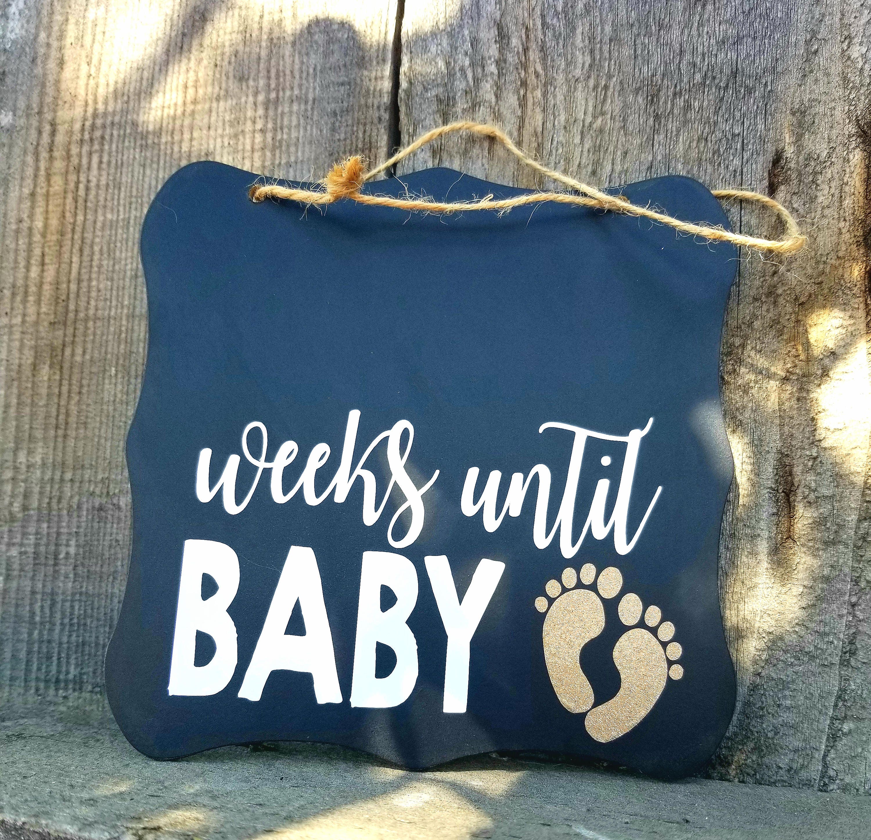 Weeks Until Baby Pregnancy Countdown Maternity Photo Prop Etsy