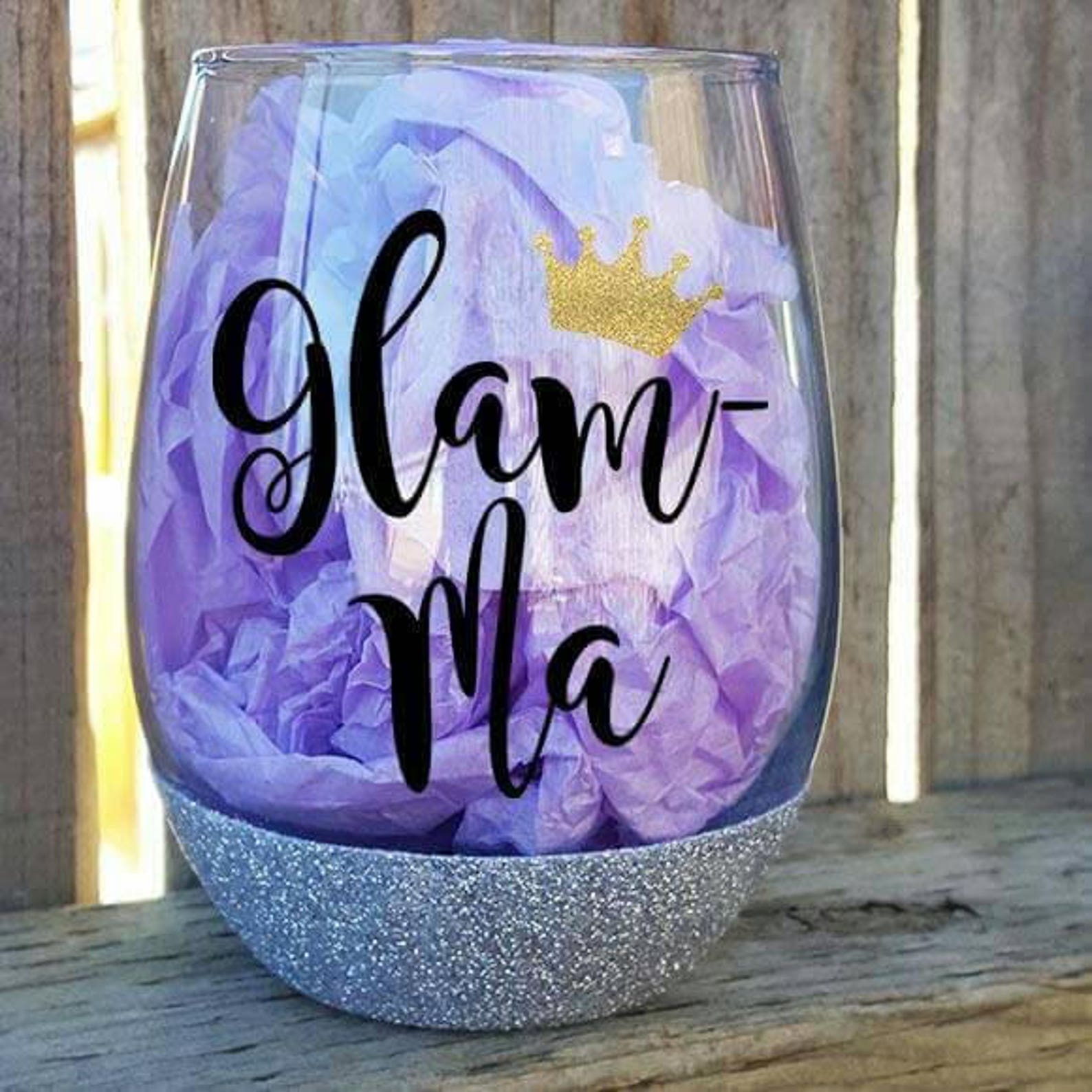 Glam-ma Wine Glass Glam-ma Gift Mothers Day Personalized - Etsy