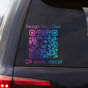 Design your own QR code, design your own window sticker, custom decal, website decal, Glitter QR code, business decal, business logo
