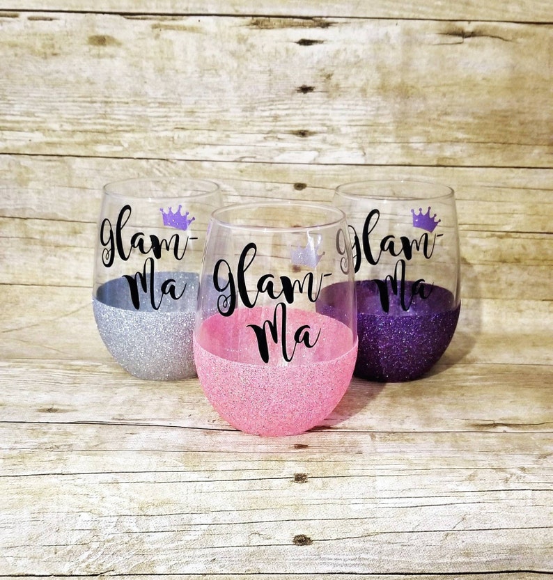 Glam ma Wine Glass Glam ma Gift Mothers Day Personalized Etsy