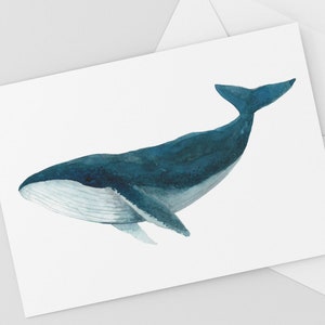 Humpback Whale Card, Watercolour Art