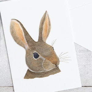 Carte de lapin, peinture à l'aquarelle
