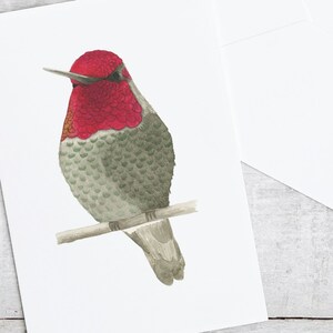 Carte de colibri, peinture d'art d'aquarelle